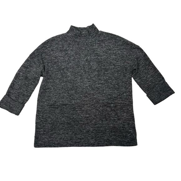 Roots Canada Knit Pullover Womens Size PS Gray Mock Cowl Minimalist Classic - Picture 1 of 6
